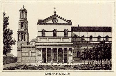 Róma: Basilica Di S Paolo (litho) alkotó: Italian School