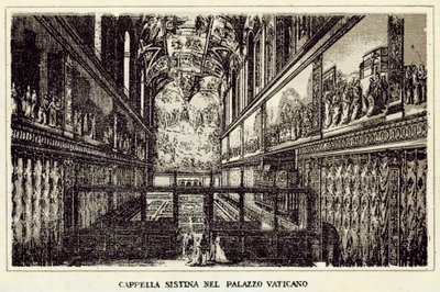 Róma: Sixtus-kápolna a Vatikáni Palotában (litho) alkotó: Italian School