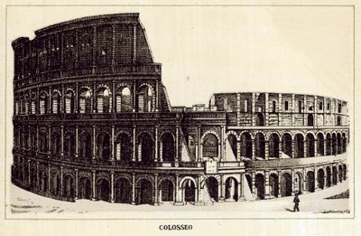 Róma: Colosseum (litho) alkotó: Italian School