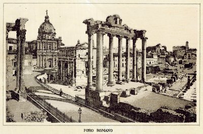 Róma: Forum Romanum (litho) alkotó: Italian School