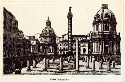 Róma: Traianus-fórum (litho) alkotó: Italian School