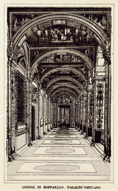 Róma: Loggie Di Raffaello, Vatikáni Palota (litho) alkotó: Italian School