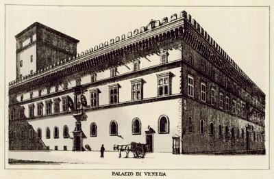 Róma: Palazzo Di Venezia (litho) alkotó: Italian School