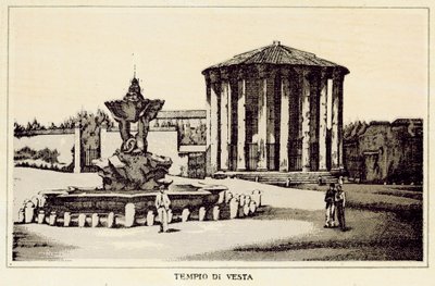 Róma: Vesta temploma (litho) alkotó: Italian School