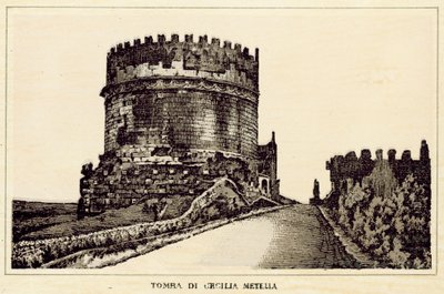 Róma: Cecilia Metella sírja (litho) alkotó: Italian School