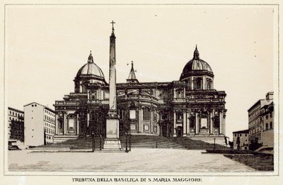 Róma: a S Maria Maggiore-bazilika tribünje (litho) alkotó: Italian School