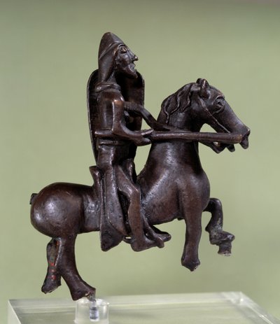 Román művészet: bronz lovag szobrocska páncéllal. Az olasz iskola bronzszobra. 11. vagy 12. század. Párizs, Louvre Múzeum alkotó: Italian School