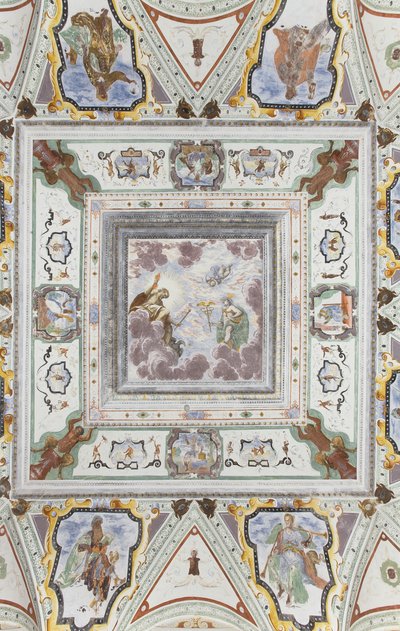 Jupiter és Merkúr szobája: Jupiter, Merkúr és Ámor, a négy évszakkal körülvéve alkotó: Italian School