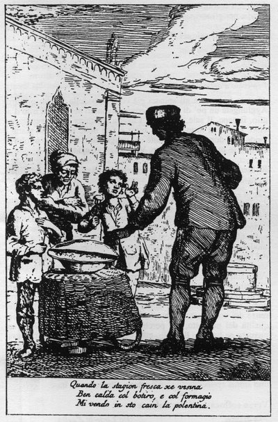 A Polenta eladója Velence (Venezia) utcáin a XVIII. alkotó: Italian School