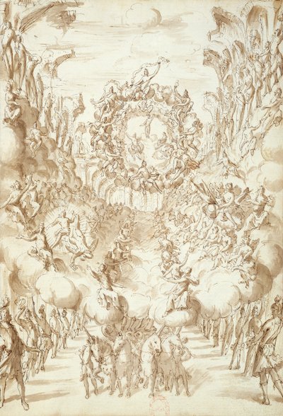 Operák díszlete a velencei San Salvatore színházban, 1675 (toll- és tintamosás papíron) alkotó: Italian School