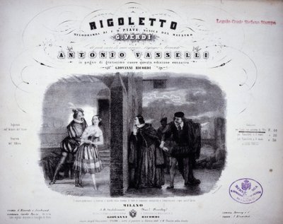 Verdi „Rigoletto” című kottái. alkotó: Italian School
