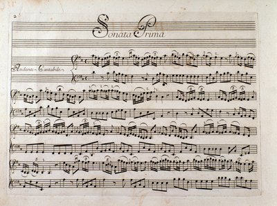 Giuseppe Tartini „Szonáta hegedűre és basszusgitárra folytatás” című dalához alkotó: Italian School