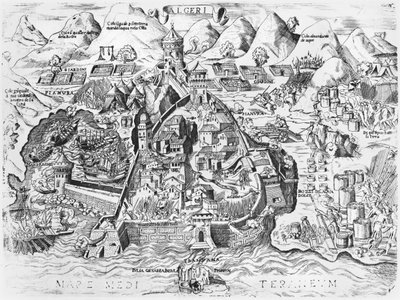 Algír ostroma V. Károly (1500-58) 1541-ben alkotó: Italian School