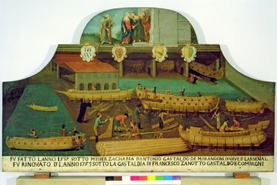 A Marangoni hajóépítő család táblája, velencei, 1517 alkotó: Italian School