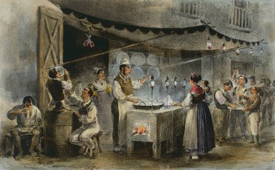 Spagettikereskedő Nápolyban, Olaszországban alkotó: Italian School