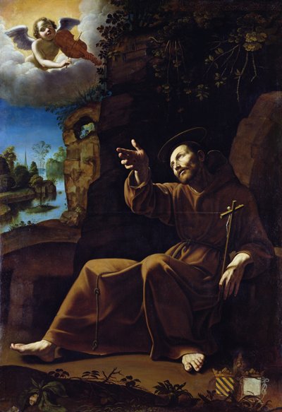 Assisi Szent Ferenc Angyalmuzsikus vigasztalása alkotó: Italian School