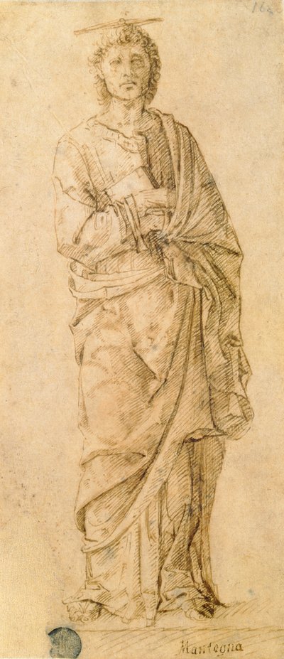 Szent János evangélista, vagy Giovanni Bellininek (kb. 1430-1516) vagy Andrea Mantegnának (1430-1516) tulajdonítják (toll és tinta papíron) alkotó: Italian School