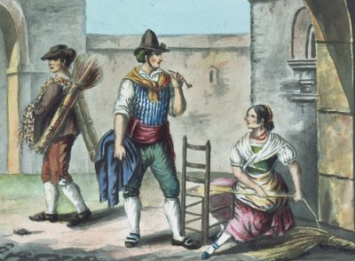Szalmaszék készítő alkotó: Italian School