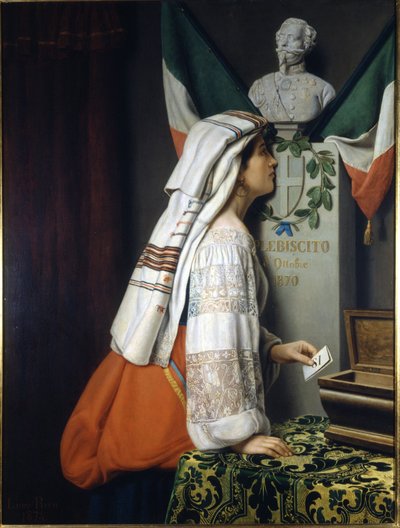 Az 1870-es népszavazás. Ebből az alkalomból az olaszok az olasz egységre szavaztak. Museo del Risorgimento. Milánó alkotó: Italian School