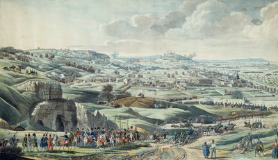 A szövetséges csapatok Párizs elleni támadása, kilátás a Pantin-magaslatról, március 30. alkotó: Italian School