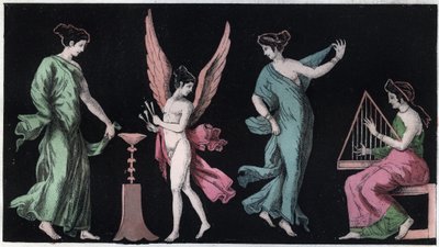 A Bacchae - a Bacchantes - metszet az Univerzum összes népének „szokásai és hagyományai” c. Azaz: A kormányzat, a törvények, a milícia, a vallás története a legtávolabbi időktől napjainkig "1856 alkotó: Italian School