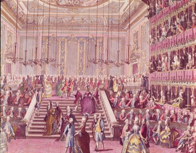 A bál a velencei Teatro San Benoitban 1782. január 22-én, a 18. század végén alkotó: Italian School