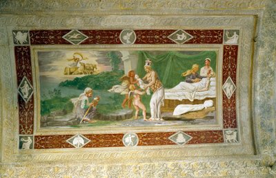 Memnon születése, mennyezetfestés az Appartamento della Grotto (Titkos kert) loggiájában, 1534 alkotó: Italian School