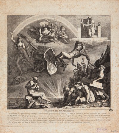 Napóleon bukása – Karikatúra Olaszország bukásáról, 1814 alkotó: Italian School