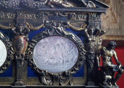 A Farnese-láda, Sebastiano Sbarri (fl.1548-61) és Giovanni Bernardo da Castel Bolognese Bacchus diadalát ábrázoló ovális berakás részlete alkotó: Italian School