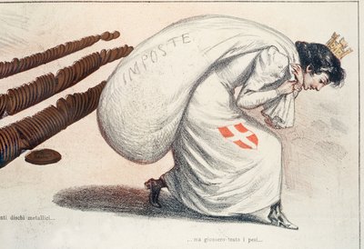 Az olaszországi turrita összecsuklott az adók súlya alatt alkotó: Italian School