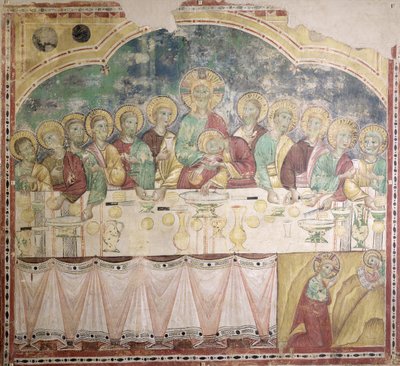 Az utolsó vacsora és az agónia a kertben, 1300 körül (vászonra átvitt freskó) alkotó: Italian School