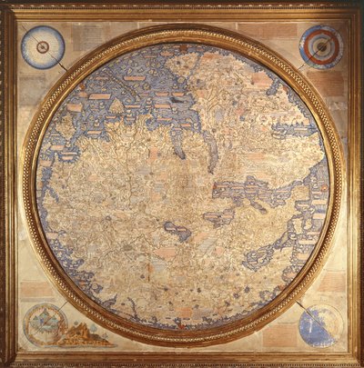 Fra Mauro, kamalduli szerzetes Mappa Mundija a muranói San Michele kolostorból alkotó: Italian School