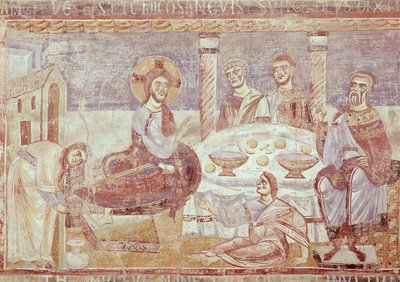 Vacsora Simon farizeus házában, Monte Cassino Iskola, 1087 körül alkotó: Italian School