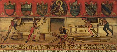Az evezőkészítők (panel) alkotó: Italian School