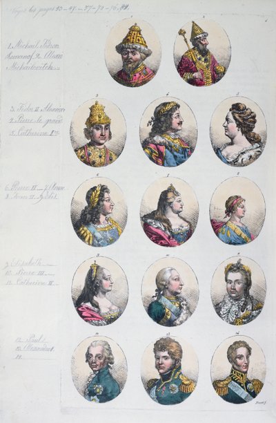 A Romanov-dinasztia, Gulio Ferrario Costume Antico e Moderno című művéből, 1820 körül alkotó: Italian School