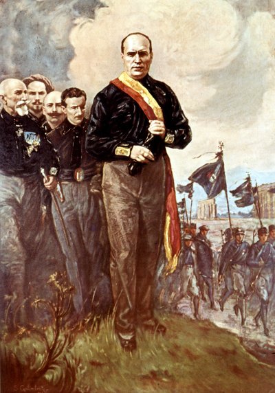 A Róma elleni menetelés: S.Galimberti (eltűnt) festménye után. alkotó: Italian School