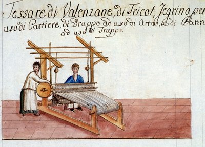 A gyapjú szövése. 1807. Milánói Állami Levéltár alkotó: Italian School