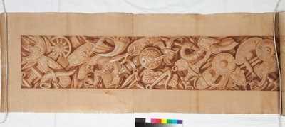 Három rajz az antik után, 1750 körül (barna festéssel erősített ecsetrajz halvány jelzés felett fekete krétával) alkotó: Italian School