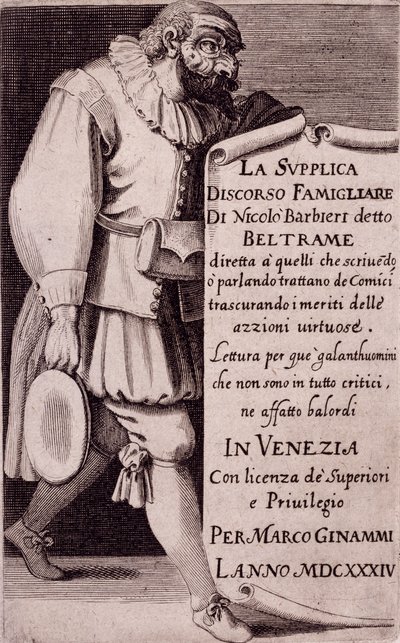 Niccolo Barbieri „Petíció” címlapja, Velence alkotó: Italian School