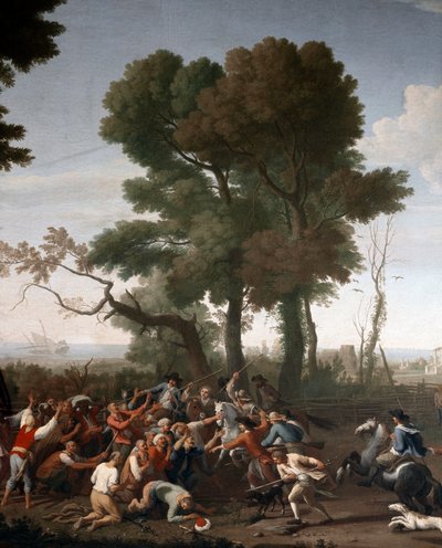 Török kalózokat fogtak el Maccarese-ben, Róma közelében, részlet (festmény alkotó: Italian School