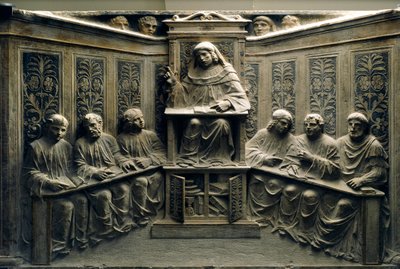 „Egyetemi oktatás”, Bas-dombormű Pietro Canonici sírján alkotó: Italian School