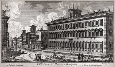 Via del Corso, Róma. (metszés alkotó: Italian School