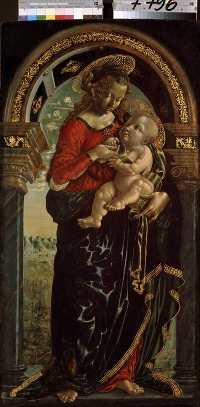 ""Szűz gyermekkel"" (Szűz gyermekkel). Olasz iskolai festészet alkotó: Italian School