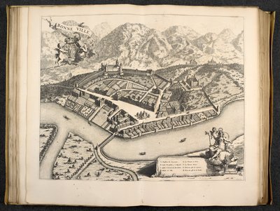 Kilátás Aosta, Piemont, Olaszország alkotó: Italian School
