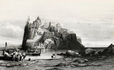 Kilátás az Ischia-szigetre, metszet, Olaszország alkotó: Italian School