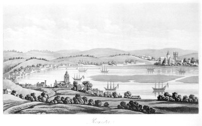 Rochester látképe 1669-ben, III. Cosimo (1642-1723) Toszkána nagyhercegének utazásaiból Anglián keresztül II. Károly uralkodása alatt, angol fordítás, 1821-ben megjelent alkotó: Italian School