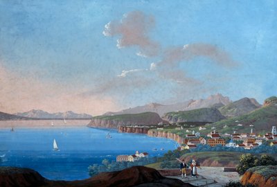Kilátás Sorrentóra (guache) alkotó: Italian School