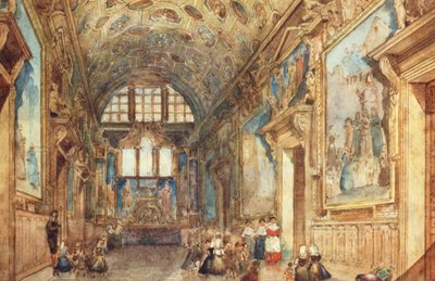 Kilátás a velencei Dózsa-palota belső terére, c. 1840 (wc pergamen) alkotó: Italian School