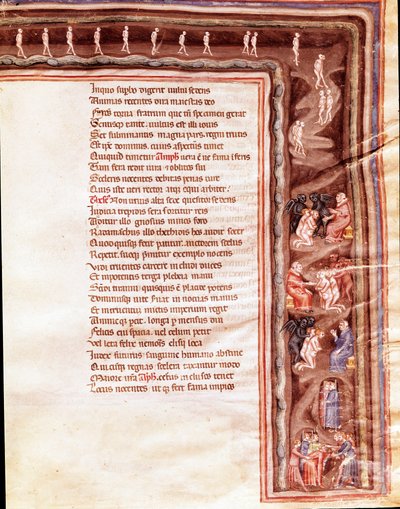 Kilátás az alvilágra, illusztráció a Furious Herculeshez, Seneque (miniatűr alkotó: Italian School