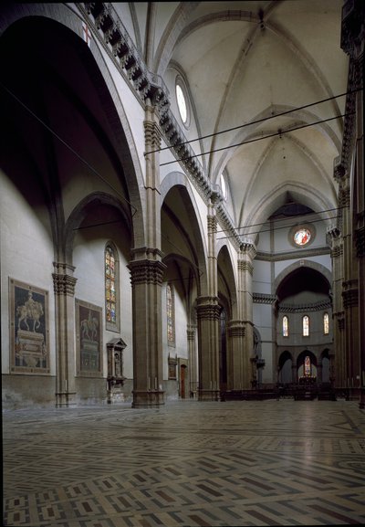 Kilátás a firenzei katedrális (Duomo Santa Maria del Fiore) belsejére. 14-15. század, Firenze, Olaszország alkotó: Italian School